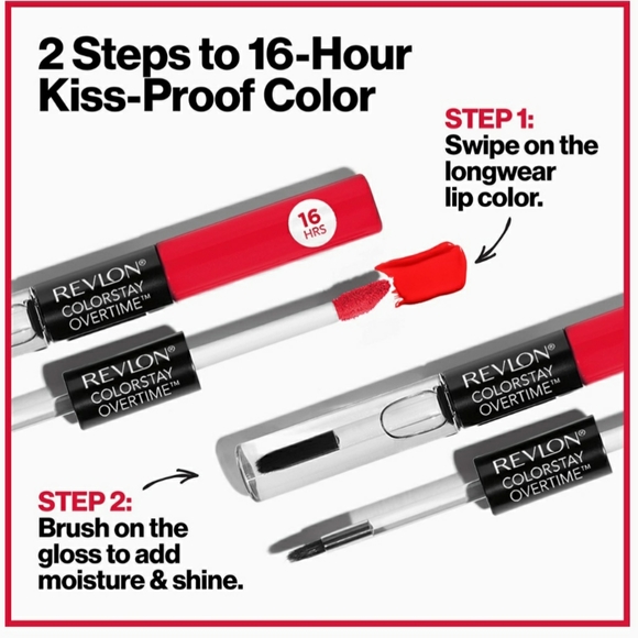 Revlon Overtime Longwear lipcolor Clear Shine Topcoat w/ Vit E, 350 Bare Max - Picture 8 of 11